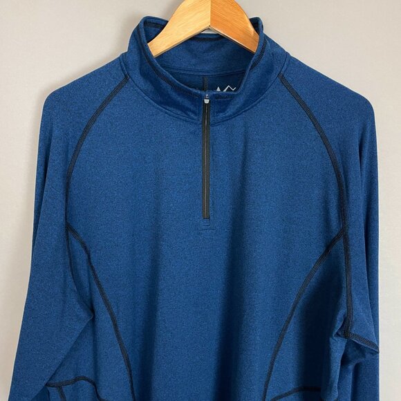 REI Quarter Zip Top Blue Men Size XL Shirt Stretch Knit Blue Pullover Hiking - Picture 4 of 10